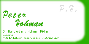 peter hohman business card